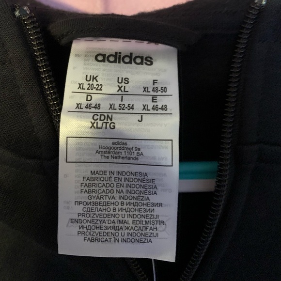 Adidas Brilliant Basics Track Jacket oversized black jacket size women’s XL - Picture 6 of 9